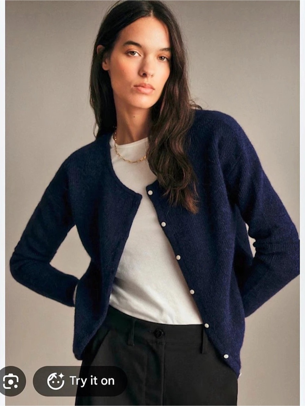 Sézane Gaspard Cardigan in navy Size Medium